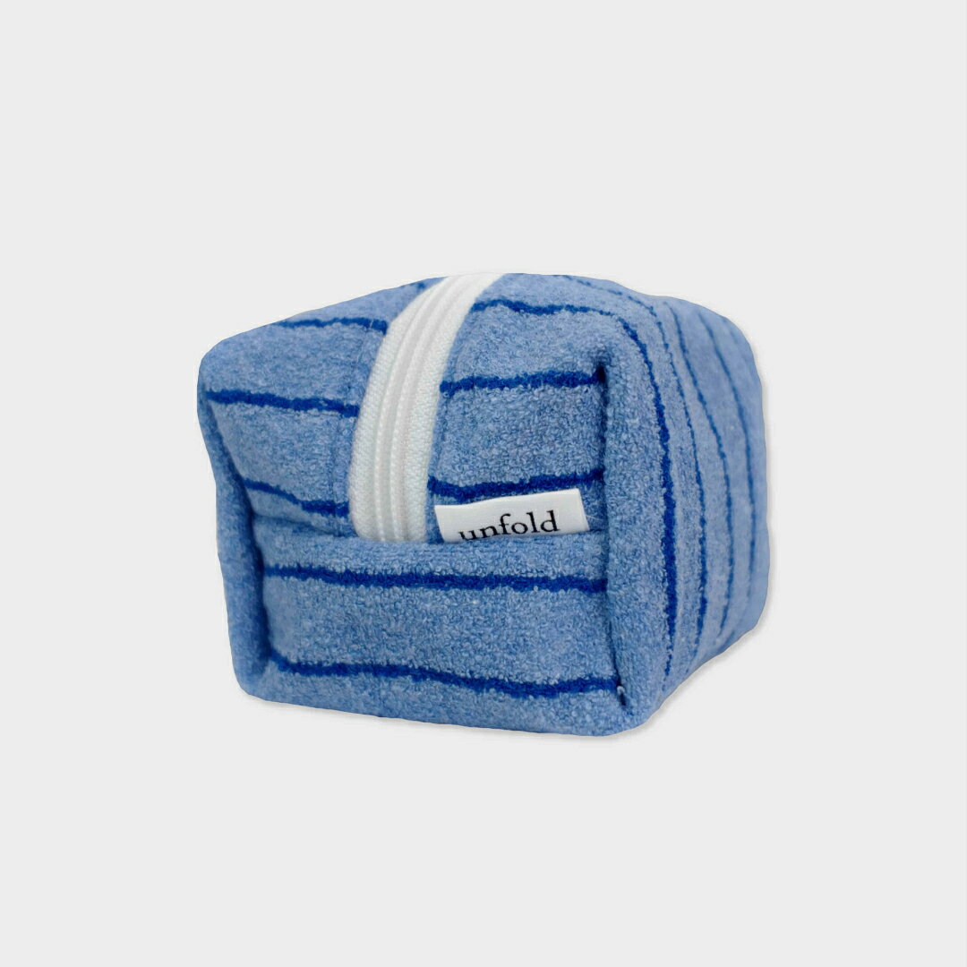 unfold Stripe terry pouch blue-blue アンフォールド ポーチ 韓国 ブランド レディース ファブリック コットン コスメ 通勤 通学 おしゃれ 日本 販売 Unfold ギフト プレゼント astore-10000970 Astore サンプル画像3
