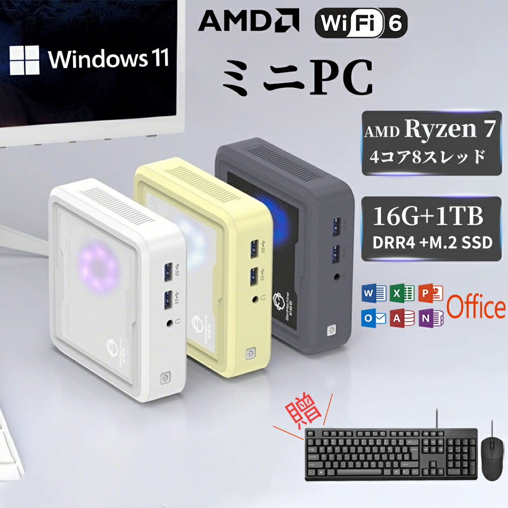 Ź10ߥPC officeդ ߥ˥ѥ Windows11Pro AMD Ryzen 7 mini pc ڥ1...