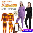 電熱インナー 上下セット バッテリー付き 加熱ベスト レディース おしゃれ 日本製繊維ヒーター USB給電 16エリア発熱 暖か メンズ レディース ヒーターベ...