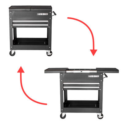 AP ツールワゴン 2段 スライドトップ | カート ツールキャビネット 作業場 収納箱 工具入れ 工具収納 工具箱 整理 道具入れ 作業台 収納 ワゴン [アストロプロダクツ]
