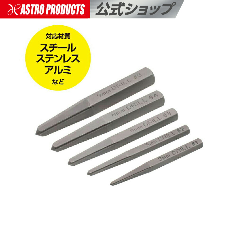 エキストラクターセット (5本組) SE675 | ボルト ネジ トラスネジ ポンチ なめる ドリル インパクトド..