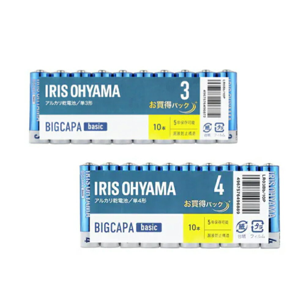 BIGCAPA basic アルカリ乾電池 10本パック 単3形 / 単4形