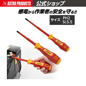 アストロプロダクツ 絶縁ドライバーセット (2本組) | 感電 短絡 活線