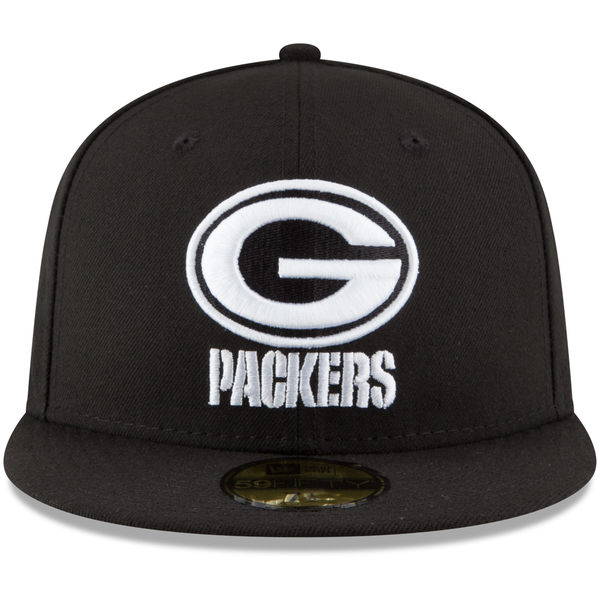 ニューエラ メンズ 帽子 アクセサリー Green Bay Packers New Era BDub 59FIFTY Fitted Hat Black