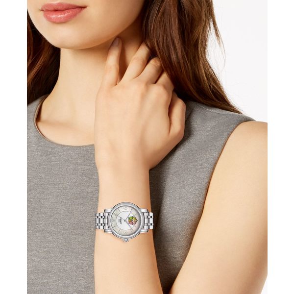 ティソット レディース 腕時計 アクセサリー Women's Swiss Automatic T-Lady Heart Flower  Stainless Steel Bracelet Watch 35mm Silver｜asty