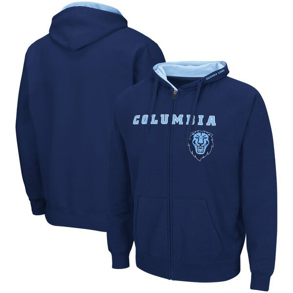 コロシアム メンズ パーカー・スウェットシャツ アウター Columbia University Lions Colosseum Arch & Logo 3.0 FullZip Hoodie Navy