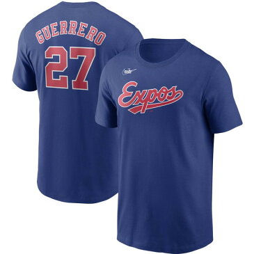 ナイキ メンズ Tシャツ トップス Vladimir Guerrero Montreal Expos Nike Cooperstown Collection Name & Number TShirt Blue