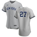 ナイキ メンズ ユニフォーム トップス New York Yankees Nike Road Authentic Custom Jersey Gray