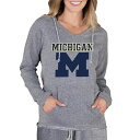 RZvgX|[c fB[X p[J[EXEFbgVc AE^[ Michigan Wolverines Concepts Sport Women's Mainstream Lightweight Terry Pullover Hoodie Gray