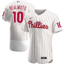 ナイキ メンズ ユニフォーム トップス JT Realmuto Philadelphia Phillies Nike Home Authentic Player Jersey White