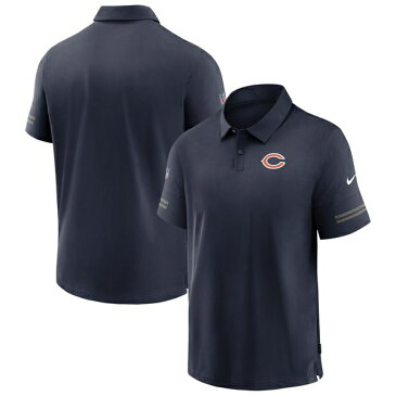 ナイキ メンズ ポロシャツ トップス Chicago Bears Logo Nike Sideline Elite Performance Polo Navy