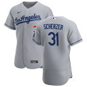 ナイキ メンズ ユニフォーム トップス Los Angeles Dodgers Nike Road Authentic Custom Patch Jersey Gray