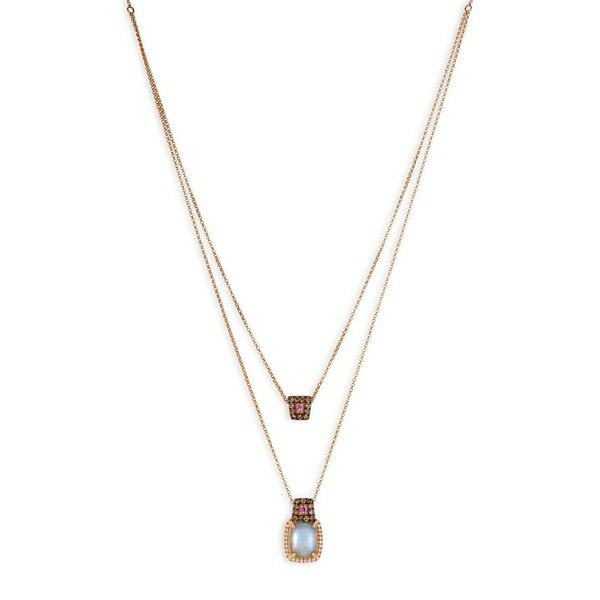 ルヴァン レディース ネックレス・チョーカー・ペンダントトップ アクセサリー Chocolatier Vanilla Diamonds, Chocolate Diamonds, Bubblegum Pink Sapphires, Neopolitan Opal & 14K Strawberry Gold Strand Necklace Rose Gold