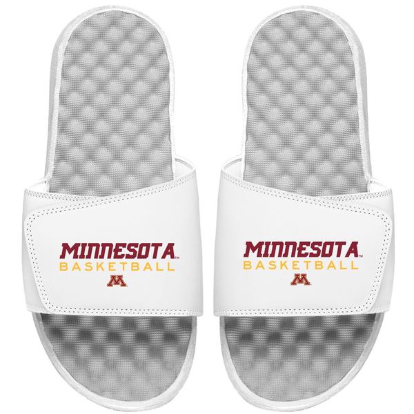 アイスライド メンズ サンダル シューズ Minnesota Golden Gophers ISlide Basketball Wordmark Slide Sandals White