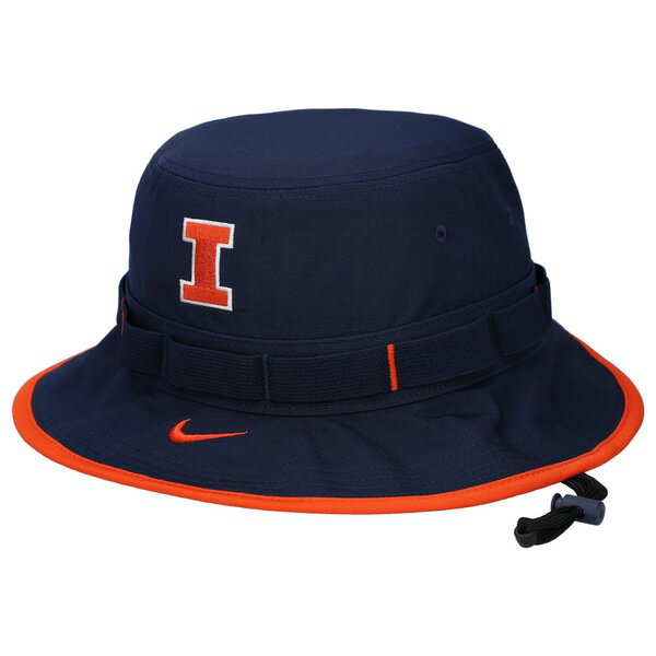 ナイキ メンズ 帽子 アクセサリー Illinois Fighting Illini Nike 2024 Sideline Apex Performance Boonie Bucket Hat Navy