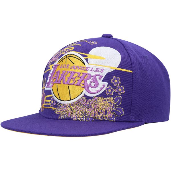 ミッチェル＆ネス ミッチェル&ネス メンズ 帽子 アクセサリー Los Angeles Lakers Mitchell & Ness Hardwood Classics Asian Heritage Scenic Snapback Hat Purple