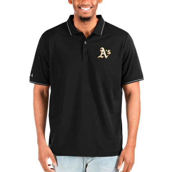 AeBOA Y |Vc gbvX Oakland Athletics Antigua Big & Tall Affluent Polo Black