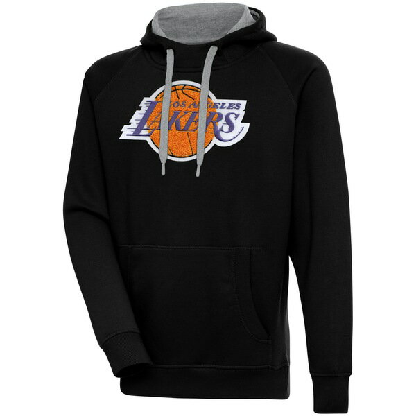 アンティグア メンズ パーカー スウェットシャツ アウター Los Angeles Lakers Antigua Victory Pullover Hoodie Black