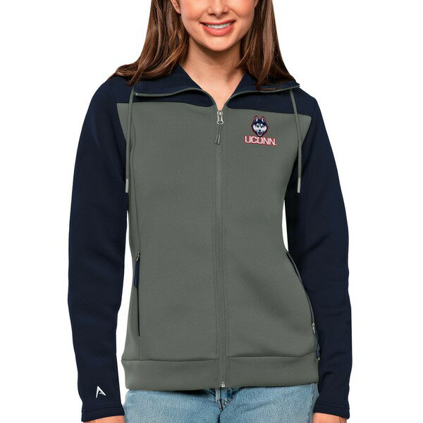 ƥ ǥ 㥱åȡ֥륾  UConn Huskies Antigua Women's Protect FullZip Jacket Navy/Steel