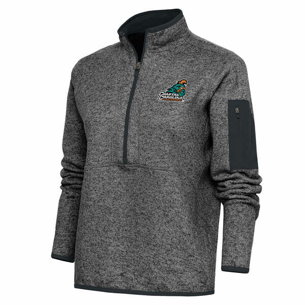 アンティグア レディース ジャケット＆ブルゾン アウター Coastal Carolina Chanticleers Antigua Women's Fortune HalfZip Pullover Top Heather Charcoal