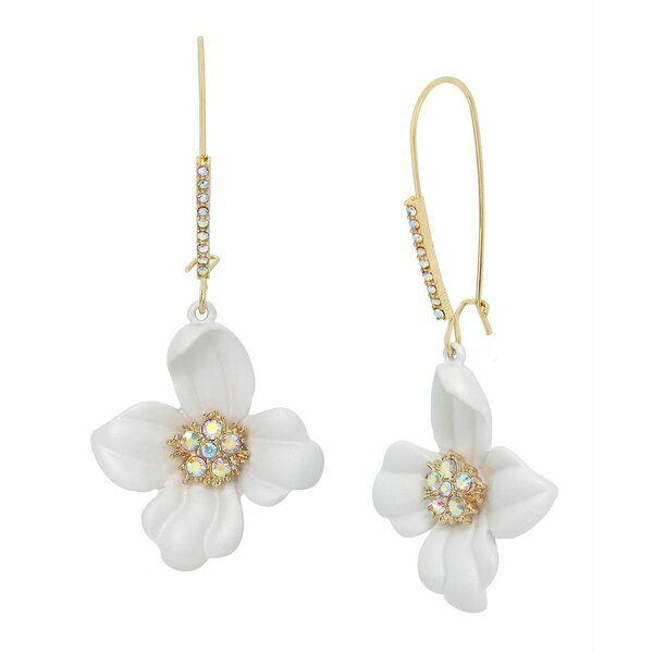 ベッツィジョンソン レディース ピアス＆イヤリング アクセサリー Faux Stone Flower Dangle Earrings White, Gold