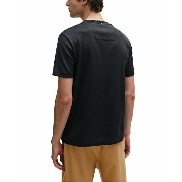 ヒューゴボス メンズ Tシャツ トップス Men's Structured- T-shirt Black