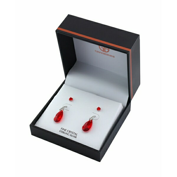  ٥ˡ ǥ ӻ ꡼ Gianni Bernini 2-Pair Crystal Teardrop Stud Earrings Set (1.34 ct. t.w.) in Sterling Silver Red