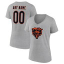 t@ieBNX fB[X TVc gbvX Chicago Bears Fanatics Branded Women's Team Authentic Custom VNeck TShirt Gray