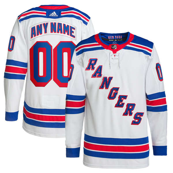 アディダス メンズ ユニフォーム トップス New York Rangers adidas Away Primegreen Authentic Custom Jersey White