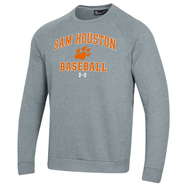 アンダーアーマー メンズ パーカー・スウェットシャツ アウター Sam Houston State Bearkats Under Armour All Day Arch Fleece Baseball Raglan Pullover Sweatshirt Gray