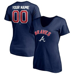 ファナティクス レディース Tシャツ トップス Atlanta Braves Fanatics Branded Women's Personalized Winning Streak Name & Number VNeck TShirt Navy