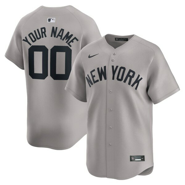 ʥ  ˥ե ȥåץ New York Yankees Nike Away Limited Custom Jersey Gray