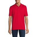 ランズエンド メンズ ポロシャツ トップス Men's Short Sleeve Rapid Dry Active Polo Shirt Rich red