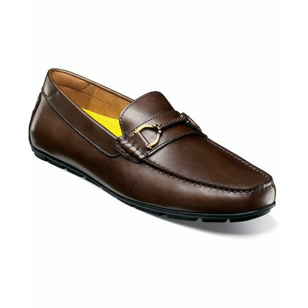 フローシャイム メンズ スリッポン・ローファー シューズ Men's Motor Moc Toe Bit Driving Loafer Brown