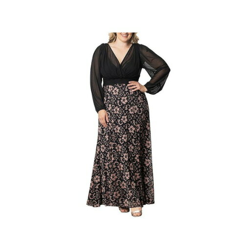 キヨナ レディース ワンピース トップス Plus Size Mon Tresor Long Sleeve Lace Evening Gown Rose gold キヨナ レディース ワンピース トップス Plus Size Mon Tresor Long Sleeve Lace Evening Gown Rose gold