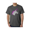 エルエーポップアート メンズ Tシャツ トップス Men's Word Art T-Shirt - Unicorn Gray