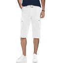 エックスレイ メンズ カジュアルパンツ ボトムス Men's Belted Capri Cargo Shorts White