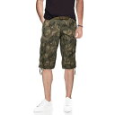 エックスレイ メンズ カジュアルパンツ ボトムス Men's Belted Capri Cargo Shorts Desert Camo