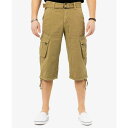 エックスレイ メンズ カジュアルパンツ ボトムス Men's Belted Capri Cargo Shorts New Khaki