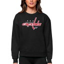 アンティグア レディース パーカー・スウェットシャツ アウター Washington Capitals Antigua Women's Team Logo Victory Crewneck Pullover Sweatshirt Black