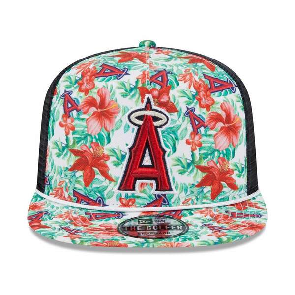 ニューエラ レディース 帽子 アクセサリー Men's Los Angeles Angels Tropic Floral Golfer Snapback Hat Navy