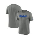 ナイキ レディース Tシャツ トップス Men's Heather Gray Buffalo Bills Sideline Legend Performance T-shirt Heather Gray