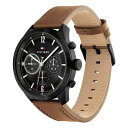 g~[ qtBK[ fB[X rv ANZT[ Men's Brown Leather Strap Watch 44mm Brown