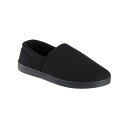 アイソトナー メンズ サンダル シューズ Men's Textured Knit Kai Closed Back Slippers with Gel-Infused Memory Foam Black