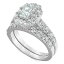 ޥ륱å   ꡼ Diamond Emerald-Cut & Round Halo Bridal Set (3 ct. t.w.) in 18k White Gold White Gold