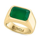 GtB[ RNV fB[X O ANZT[ EFFY&reg; Men's Green Onyx Solitaire Ring in Gold-Plated Sterling Silver Gold Over Silver