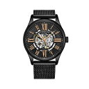 X^[O Y rv ANZT[ Men's Black Stainless Steel Bracelet Watch 42mm Black