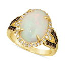 ルヴァン メンズ リング アクセサリー Neopolitan Opal (3 ct. t.w.) & Diamond (1/2 ct. t.w.) Halo Ring in 14k Gold No Color