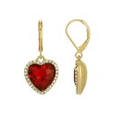 2028 fB[X sAXCO ANZT[ Heart Drop Earrings Red