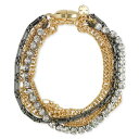 ラッキーブランド メンズ ブレスレット・バングル・アンクレット アクセサリー Two-Tone Crystal & Chain Multi-Row Flex Bracelet Ttone